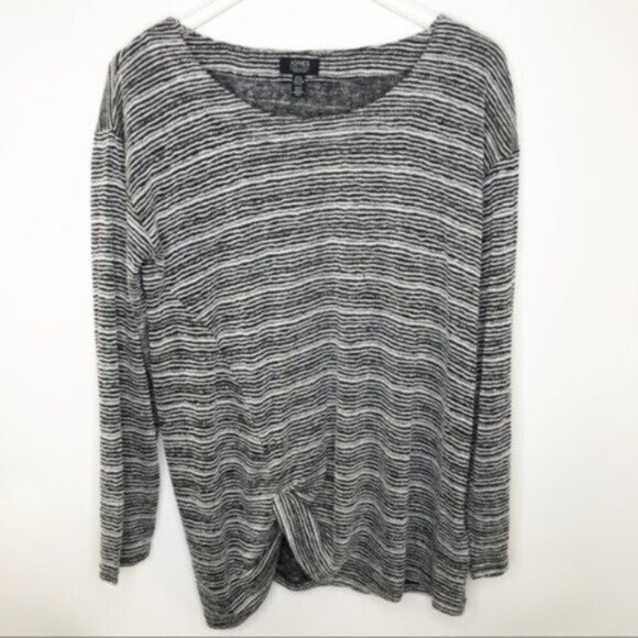 Jones New York | Women's Black & White Stripe Knit Top Black & White Size XL - Picture 1 of 8